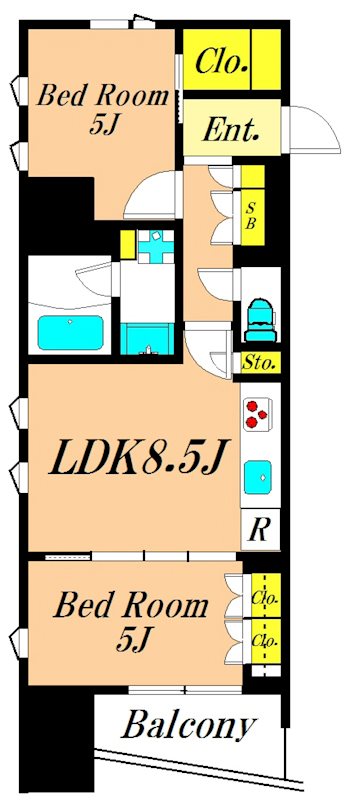ルフォンブランシェ品川南大井 1401号室 間取り