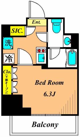 レジディア大森Ⅲ 803号室 間取り