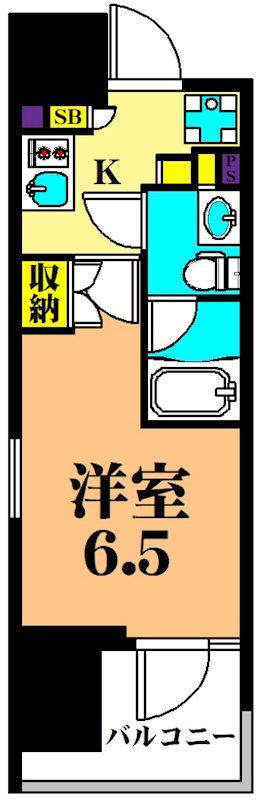 パークキューブ大井町レジデンス  1214号室 間取り