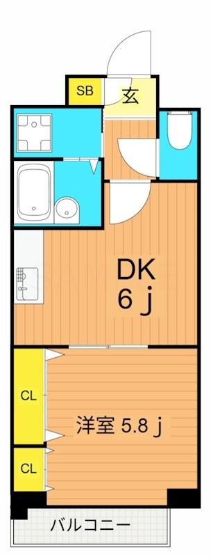 クレセール大井町  202号室 間取り