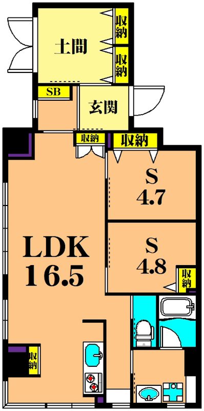 パレスフロラシオン 104号室 間取り