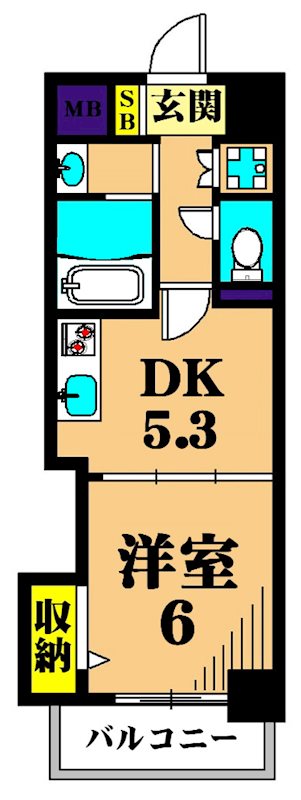 アゼリア品川  102号室 間取り