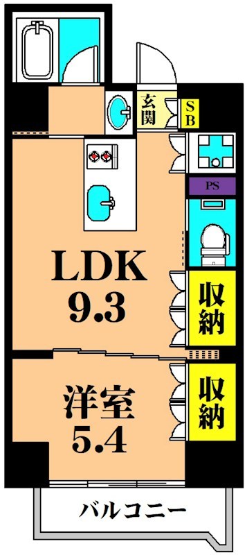 テラッサエスト 710号室 間取り