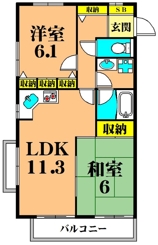 ブラウネスハイム大井町  102号室 間取り