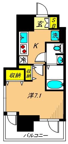 レジディア大森Ⅱ 1201号室 間取り