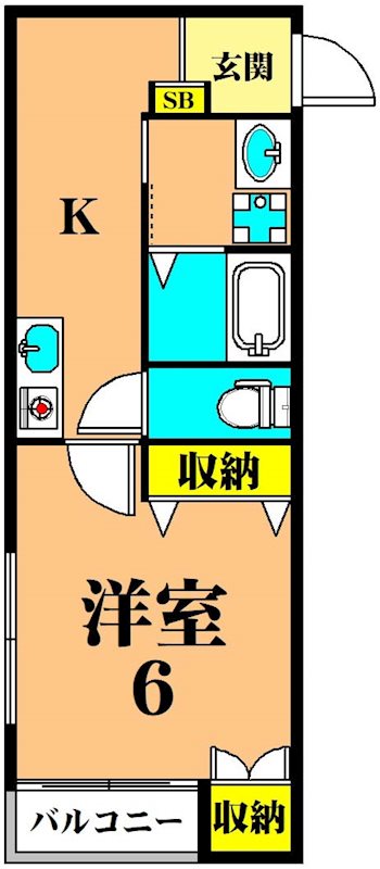 マメゾン二葉 205号室 間取り