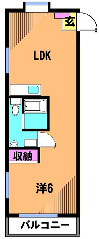 ハマナハウス 105号室 間取り