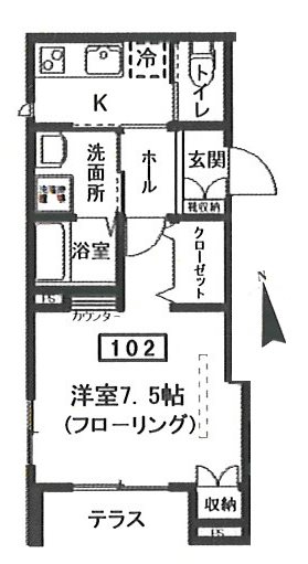 Dio dell' acqua 西大井 102号室 間取り