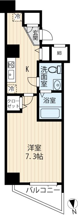 ＡＲＣＯＢＡＬＥＮＯ ＭＵＳＡＳＨＩＫＯＹＡＭＡ 0308号室 間取り
