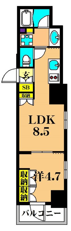 パークキューブ大井町レジデンス 601号室 間取り