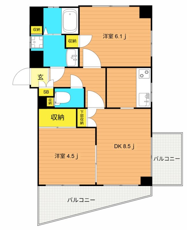 田中ビル 703号室 間取り