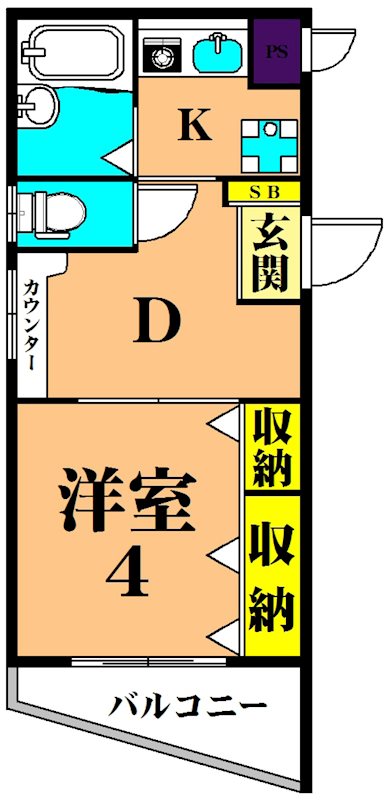 208号室 間取り