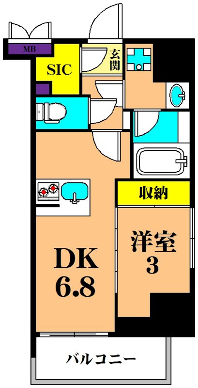 シーフォルム大井町Ⅱ 1202号室 間取り