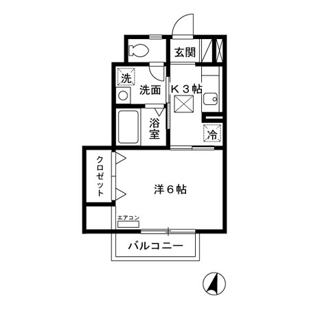 ボヌールⅡ 102号室 間取り