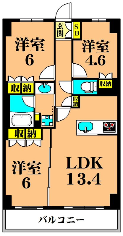 フレンシア洗足池 404号室 間取り