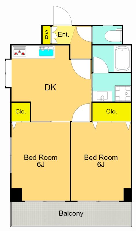 パレスフロラシオン  106号室 間取り