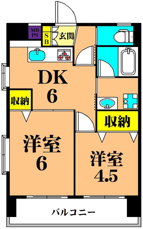 パレスフロラシオン 706号室 間取り