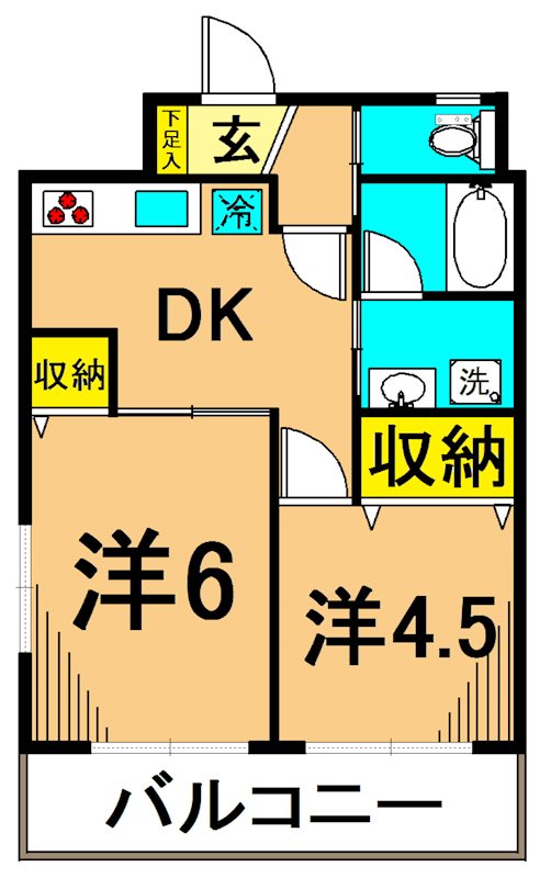 パレスフロラシオン  706号室 間取り