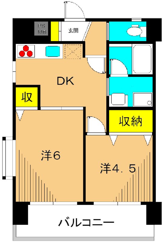 パレスフロラシオン  706号室 間取り