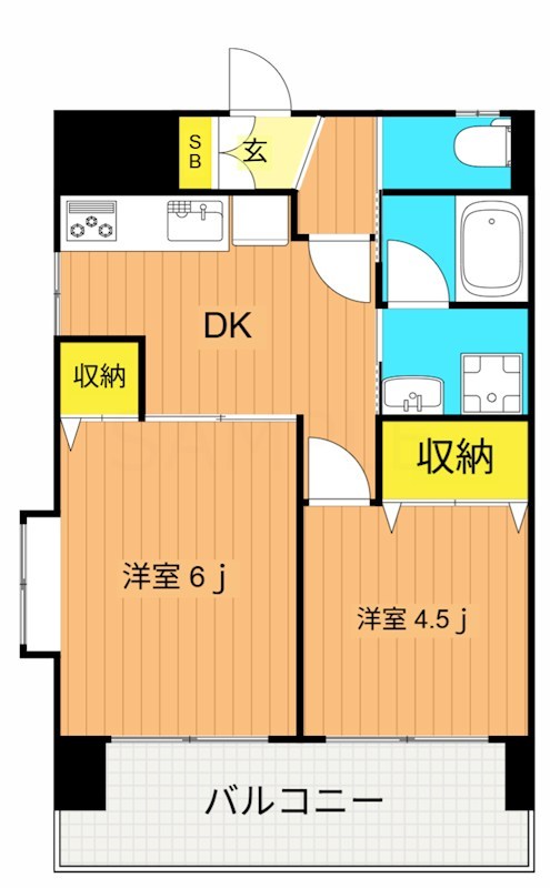 パレスフロラシオン  706号室 間取り