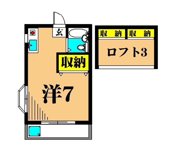 カーサ滝王子  206号室 間取り