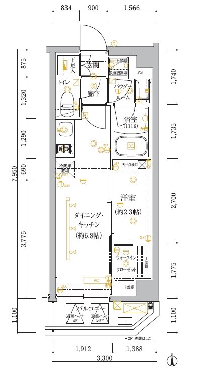 アルテシモヴェレ 303号室 間取り