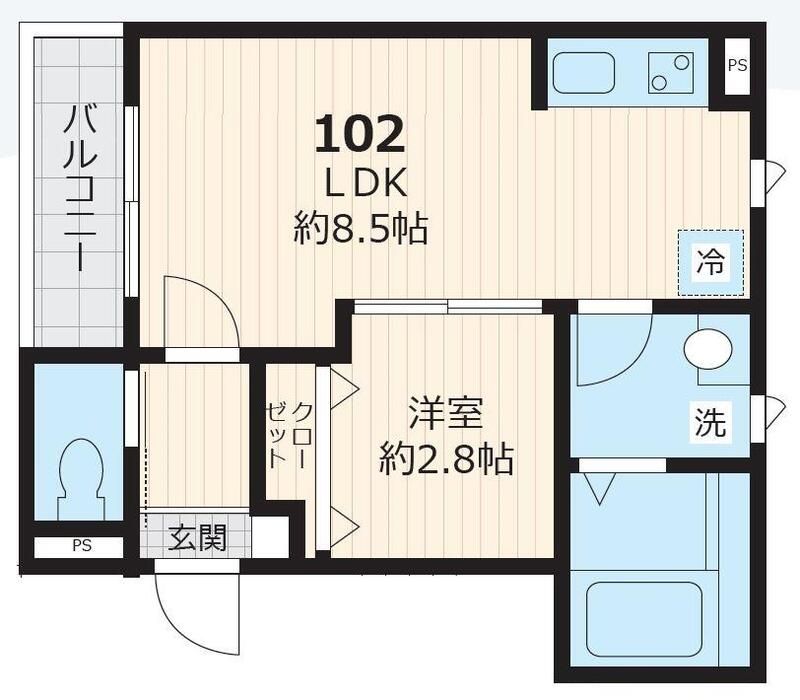 ラグシエール目黒洗足 102号室 間取り