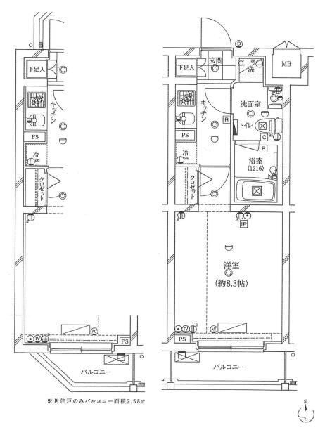 ガリシアレジデンス目黒本町 間取り図