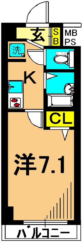 L-Flat南品川  512号室 間取り