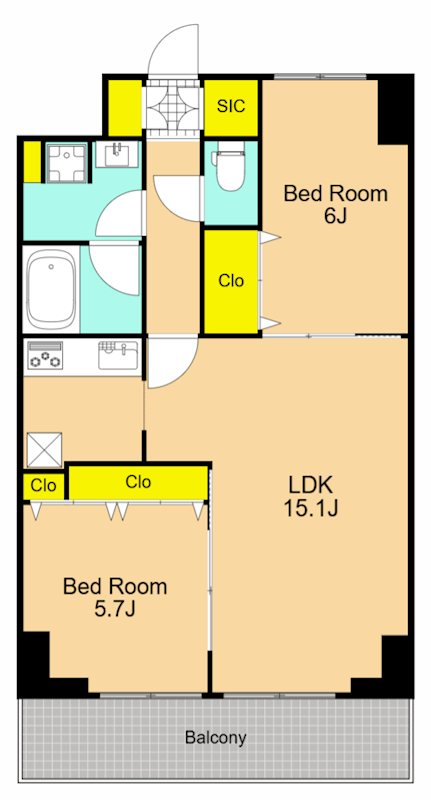 Iris南大井 403号室 間取り