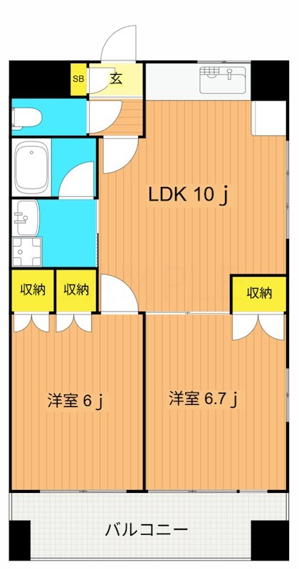 クレストU  204号室 間取り