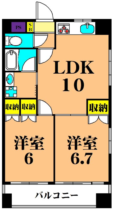 クレストU 204号室 間取り