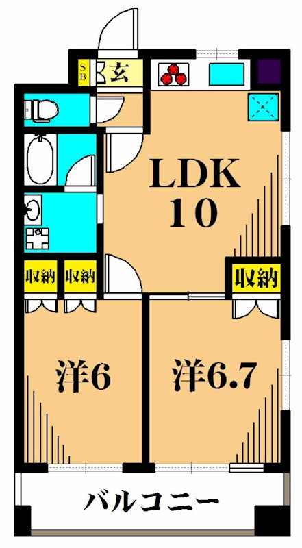クレストＵ 204号室 間取り