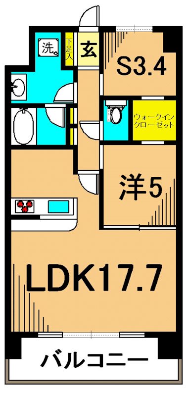パークキューブ東品川 206号室 間取り