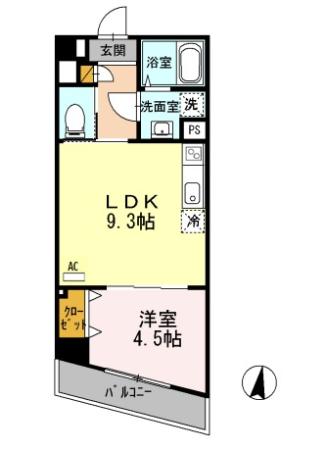 エスポワール多摩川 302号室 間取り