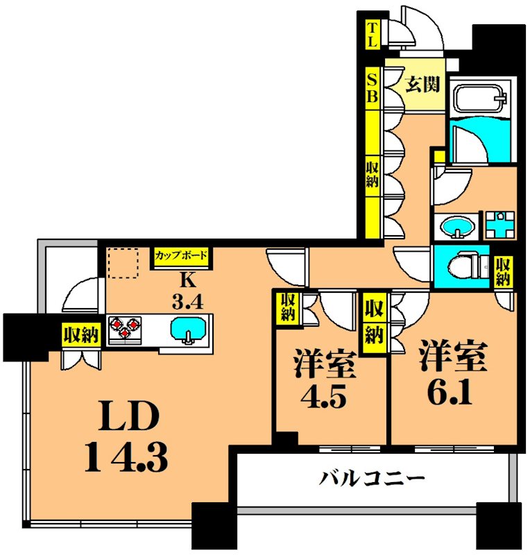 目黒第一マンションズ 1209号室 間取り