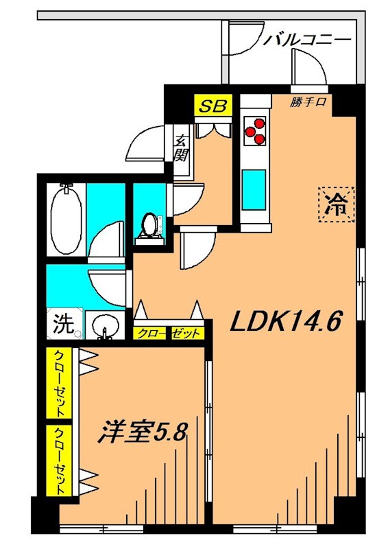 長原朝日ビル 202号室 間取り