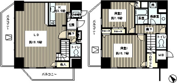 トレステージ目黒 1703号室 間取り