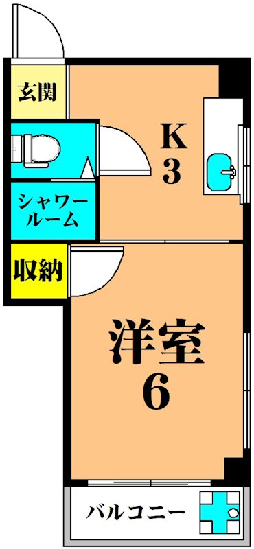 コーポ7000 201号室 間取り