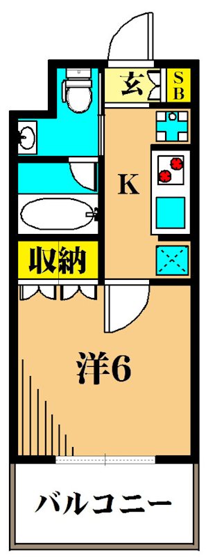 アジールコート東大井  407号室 間取り