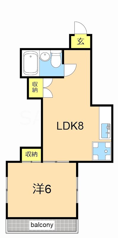 大井ハイツ  201号室 間取り