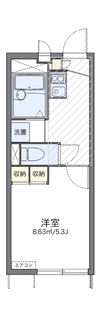 レオパレスサン ミラード 102号室 間取り