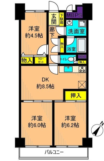 ニックハイム北品川 411号室 間取り