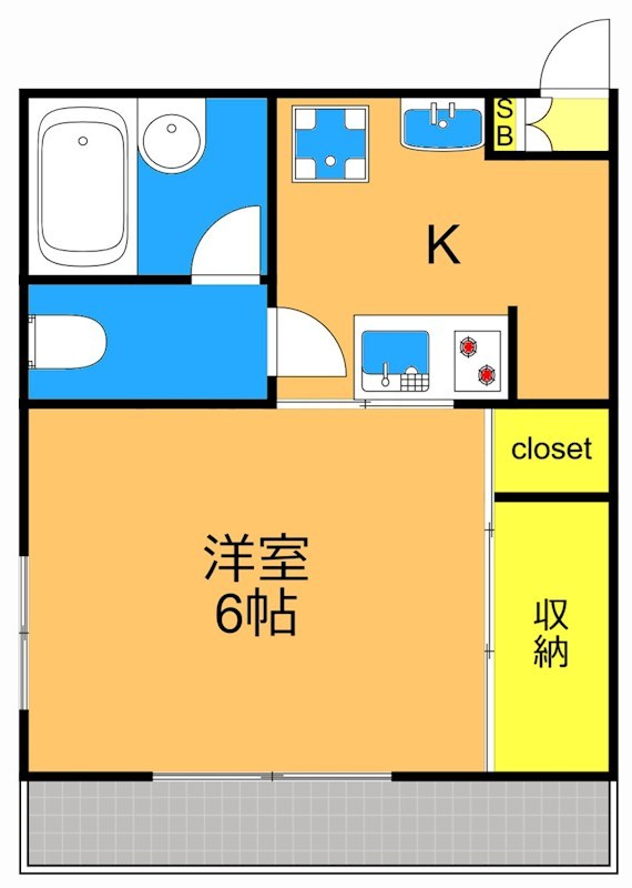 みなともハイツ南品川 201号室 間取り
