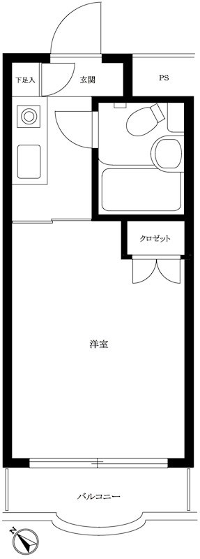 ハイタウン洗足池 206号室 間取り