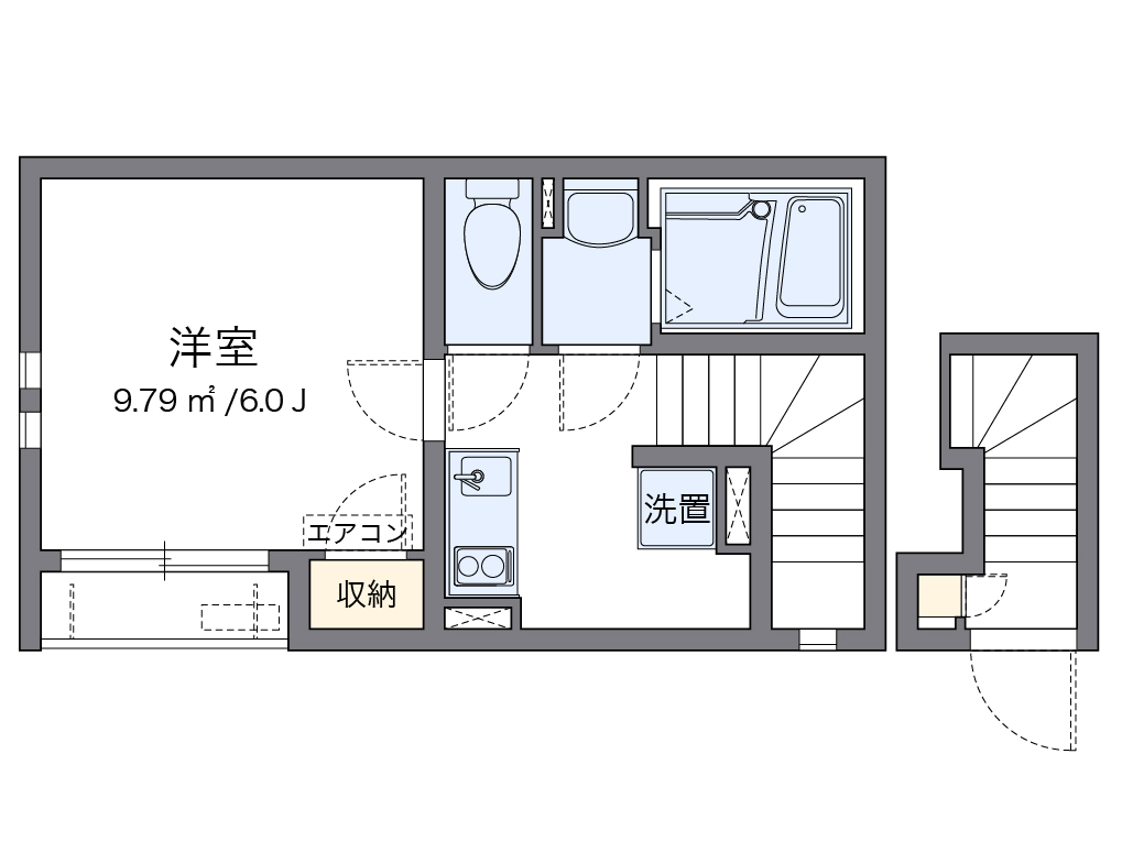 クレイノＨＮ 201号室 間取り