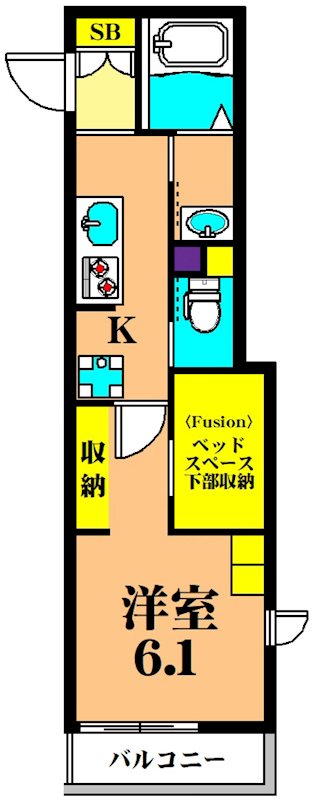 GRACE COURT 108号室 間取り