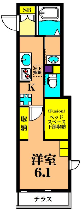 GRACE COURT 108号室 間取り