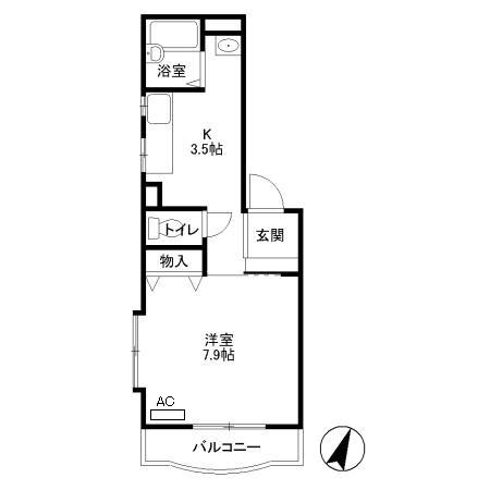 ケンハイム 101号室 間取り