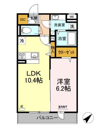 ・　トゥジュール 302号室 間取り